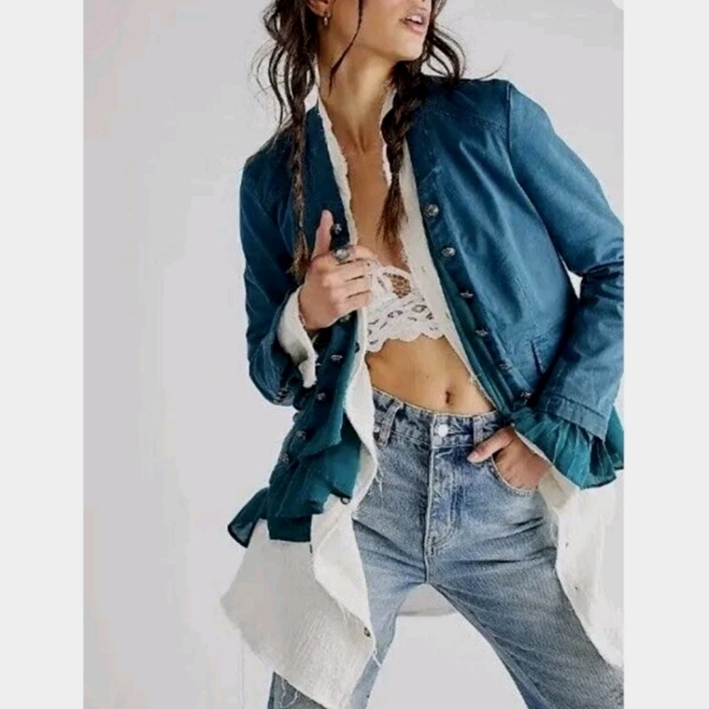Free People Ruffles and Romance Jacket